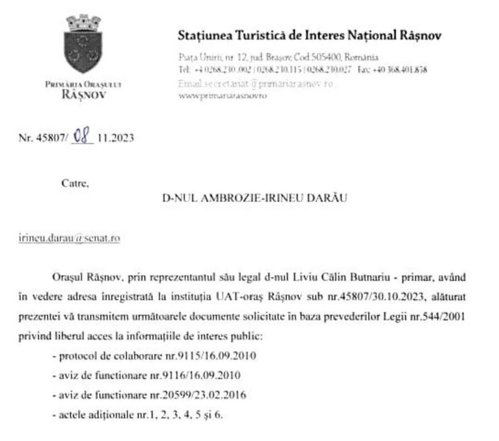 Denunț penal împotriva ministrului Veștea și primarului Butnariu, care au încălcat legea timp de 11 ani și au adus Râșnovului un prejudiciu de jumătate de milion