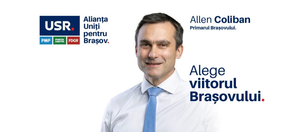 Alianța Uniți pentru Brașov - patru forțe politice de dreapta s-au aliat în jurul primarului Allen Coliban pentru a susține împreună continuarea dezvoltării Brașovului